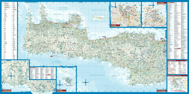 Carte routière plastifiée - Crète | Borch Map carte pliée Borch Map 