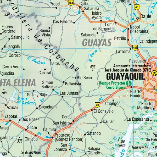 Carte routière plastifiée - Equateur et Galapagos | Borch Map carte pliée Borch Map 