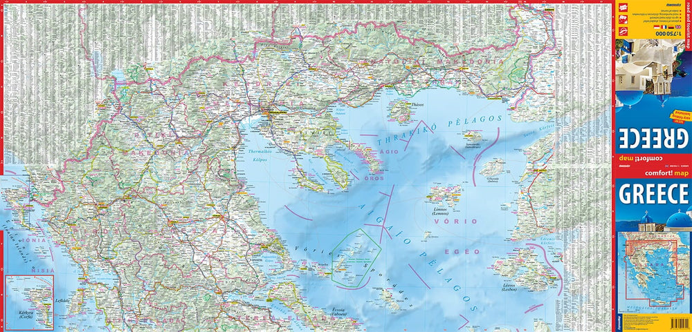 Carte routière plastifiée - Grèce | Express Map carte pliée Express Map 