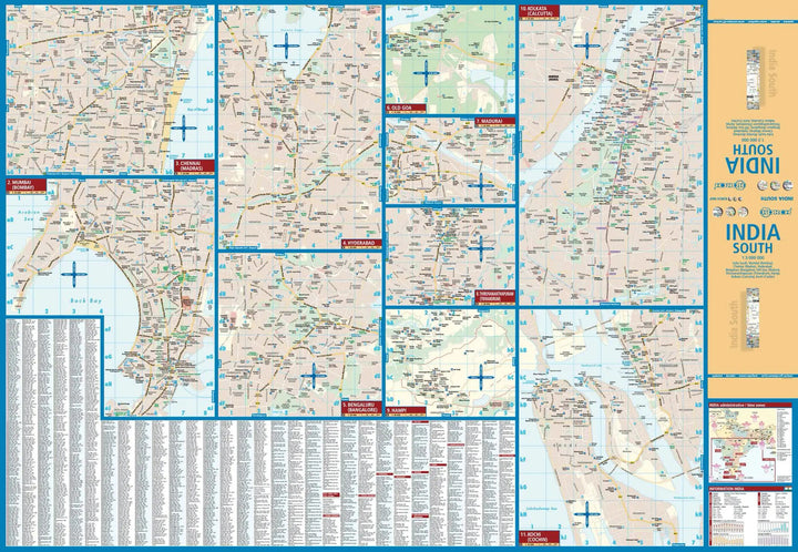 Carte routière plastifiée - Inde Sud | Borch Map carte pliée Borch Map 