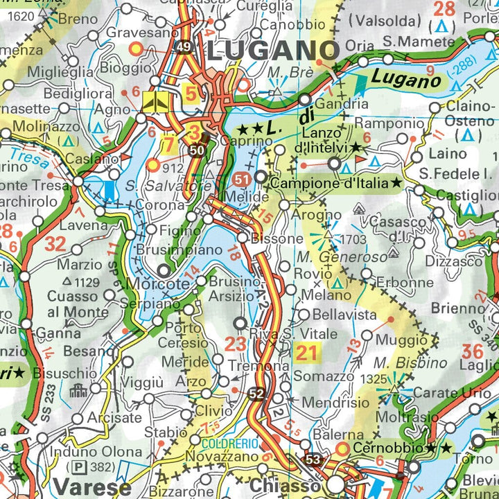 Carte routière plastifiée - Les lacs italiens | Michelin carte pliée Michelin 