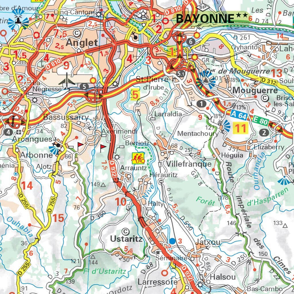 Carte routière plastifiée - Pays Basque (Bayonne, Biarritz, Saint-Sébastien) | Michelin carte pliée Michelin 