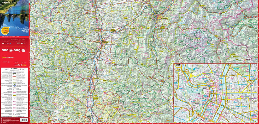 Carte routière plastifiée - Rhône-Alpes | Express Map carte pliée Express Map 