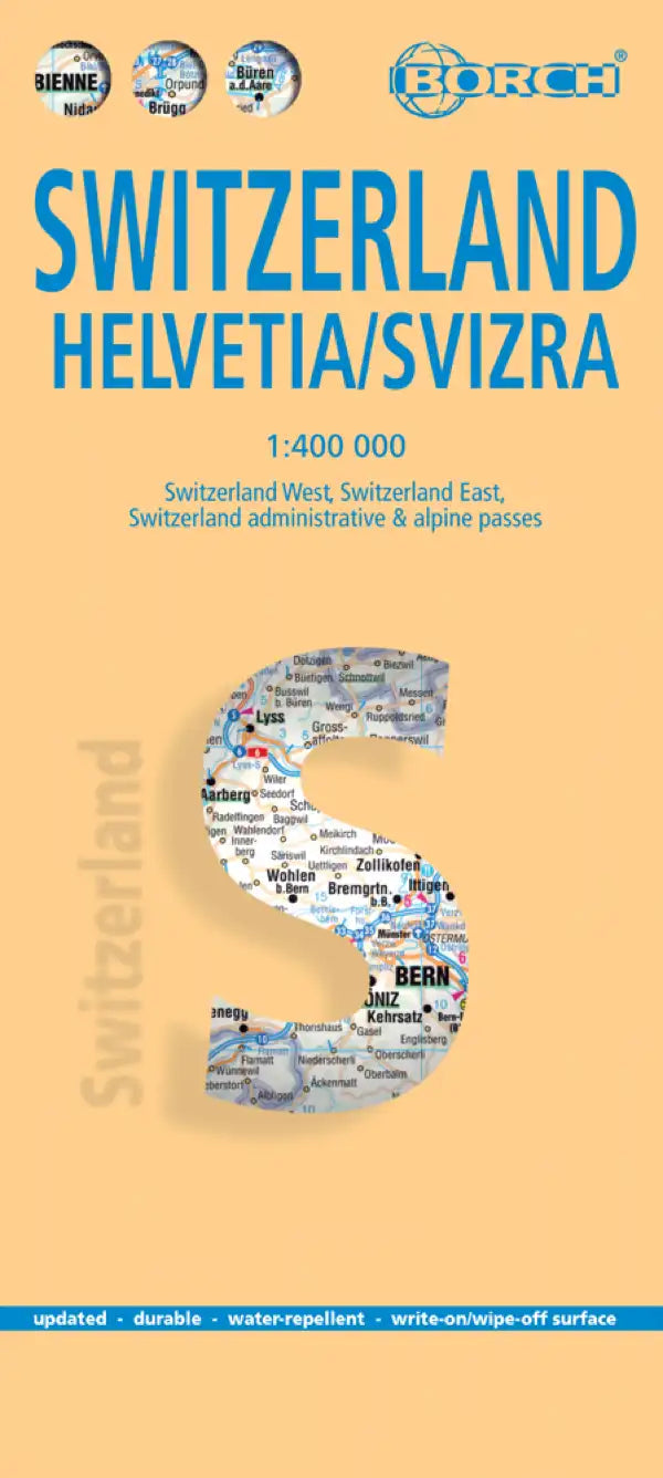 Carte routière plastifiée - Suisse | Borch Map carte pliée Borch Map 