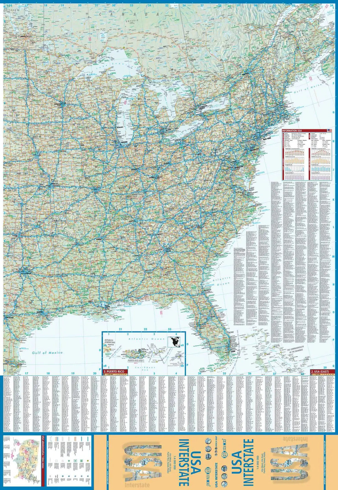 Carte routière plastifiée - USA Interstate | Borch Map carte pliée Borch Map 