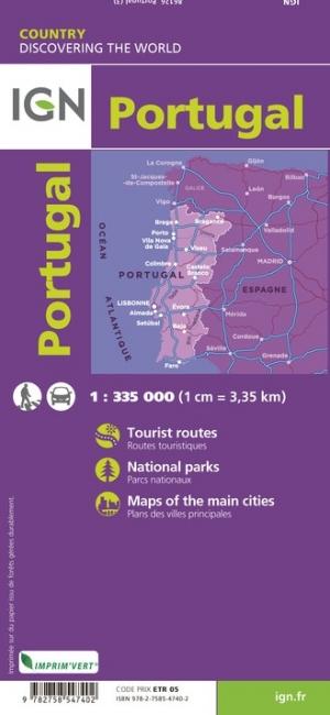 Carte routière - Portugal | IGN carte pliée IGN 