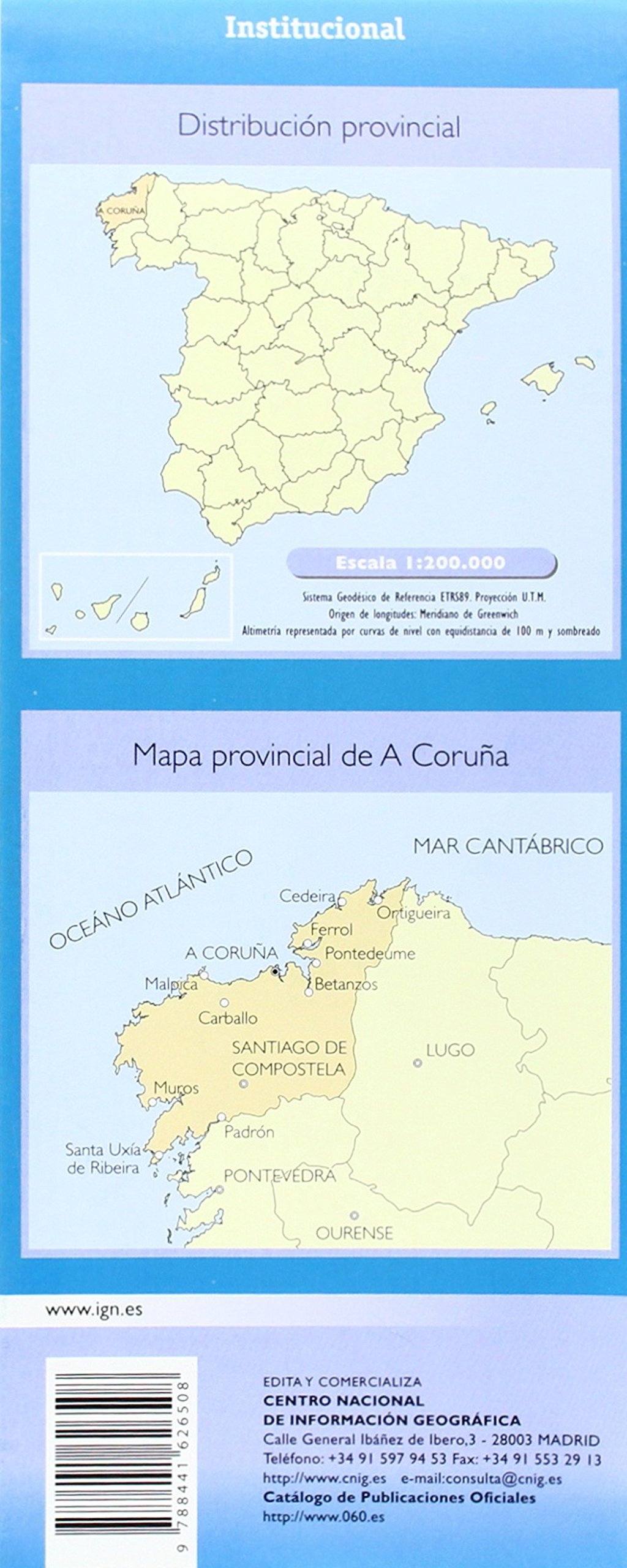 Carte routière provinciale - A Coruna (Galice, Espagne), n° 24 | CNIG carte pliée CNIG 