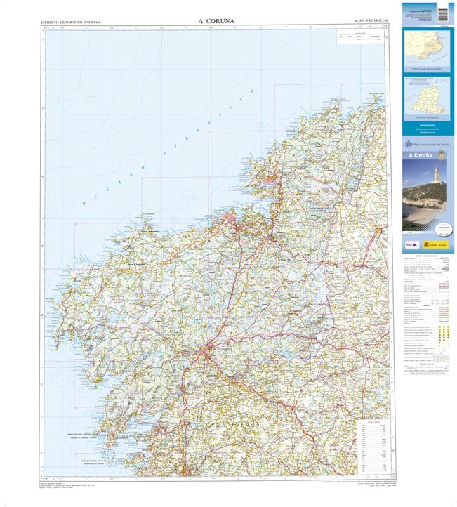 Carte routière provinciale - A Coruna (Galice, Espagne), n° 24 | CNIG carte pliée CNIG 