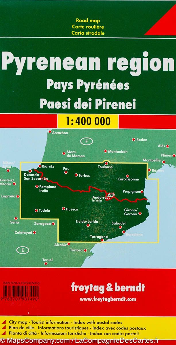 Carte routière - Pyrénées (France, Espagne, Andorre) | Freytag & Berndt carte pliée Freytag & Berndt 