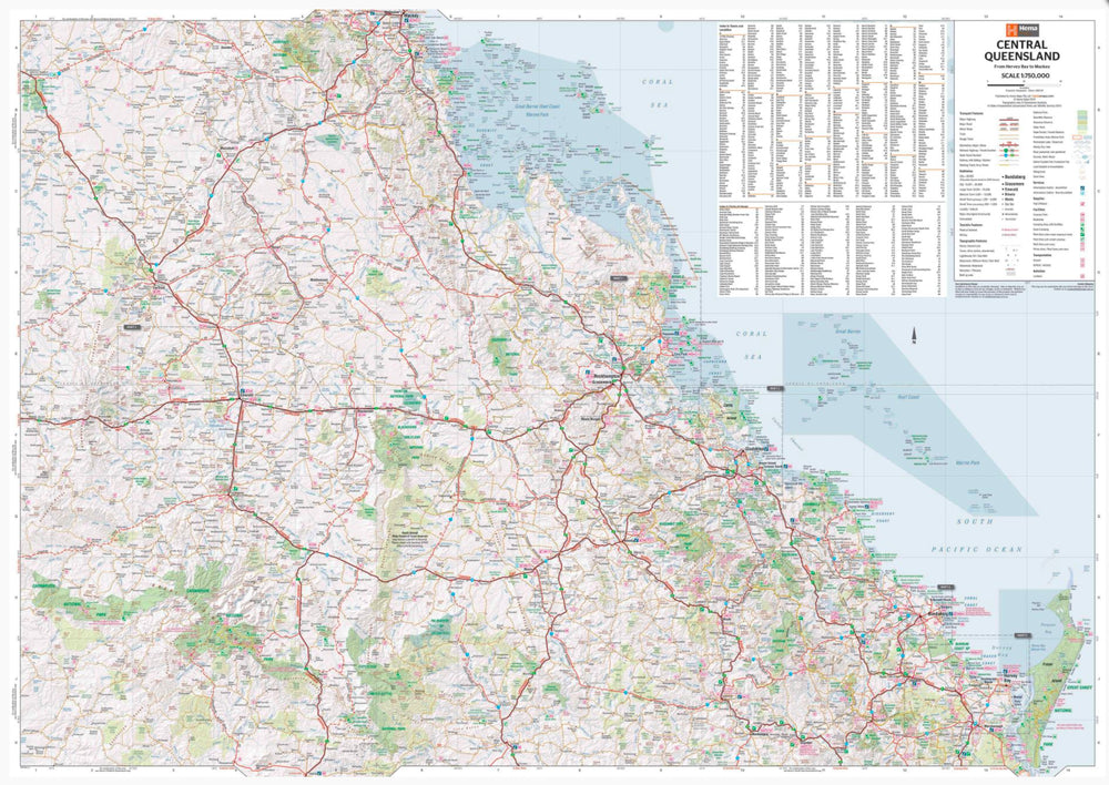 Carte routière - Queensland Central (Australie) | Hema Maps carte pliée Hema Maps 