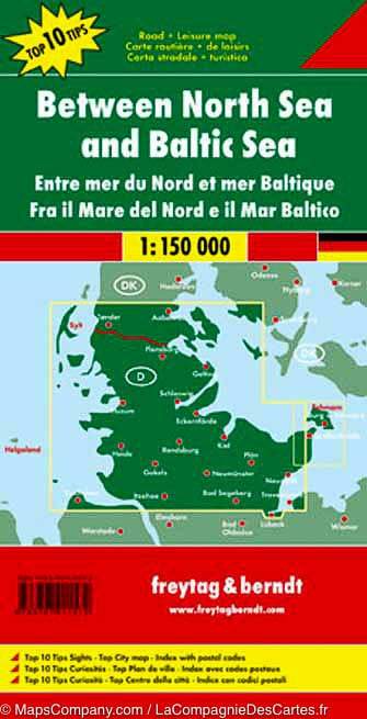Carte routière - Région entre Mer du Nord &amp; Mer Baltique (Allemagne) | Freytag &amp; Berndt - La Compagnie des Cartes
