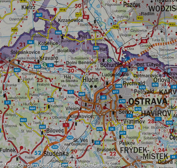 Carte routière de la République Tchèque et de la Slovaquie | Freytag &#038; Berndt - La Compagnie des Cartes