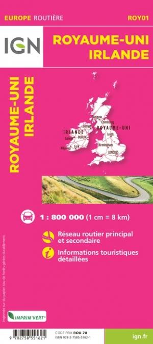 Carte routière - Royaume-Uni & Irlande | IGN carte pliée IGN 
