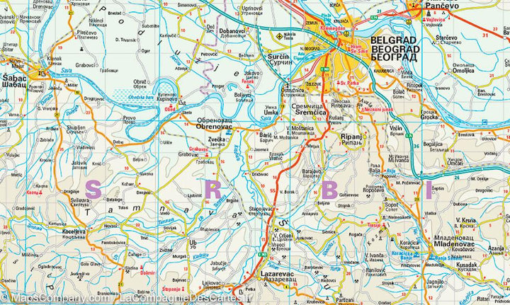 Carte routière de la Serbie, Montenegro &amp; Kosovo | Reise Know How - La Compagnie des Cartes