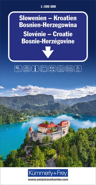 Carte routière - Slovénie, Croatie, Bosnie-Herzégovine | Kümmerly & Frey carte pliée Kümmerly & Frey 