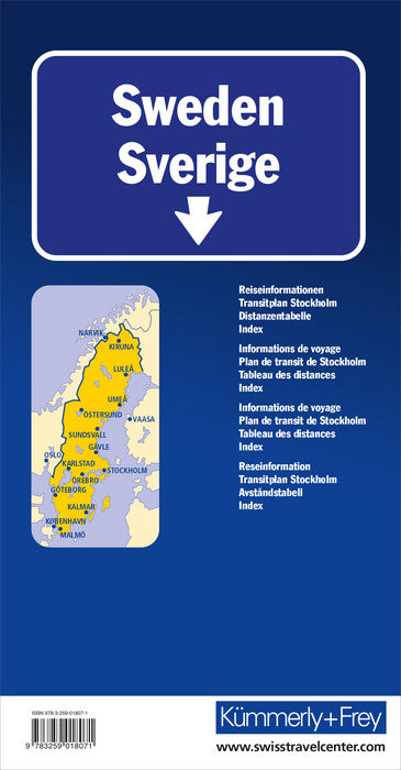 Carte routière - Suède | Kümmerly & Frey carte pliée Kümmerly & Frey 