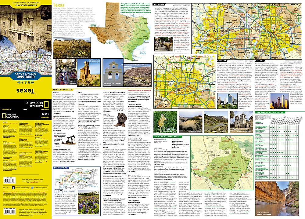 Carte routière - Texas | National Geographic carte pliée National Geographic 