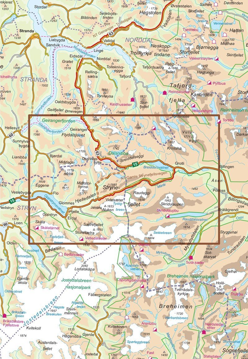 Carte routière touristique n° 09 - Gamle Strynefjellsvegen (Norvège) | Nordeca carte pliée Nordeca 