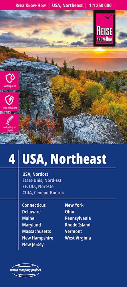 Carte routière USA n° 4 - USA Nord-est | Reise Know How carte pliée Reise Know-How 