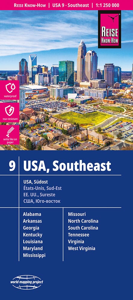 Carte routière USA n° 9 - USA Sud-est | Reise Know How carte pliée Reise Know-How 