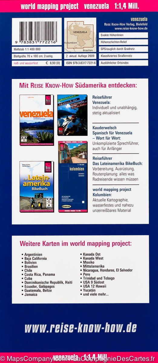 Carte routière - Venezuela | Reise Know How carte pliée Reise Know-How 