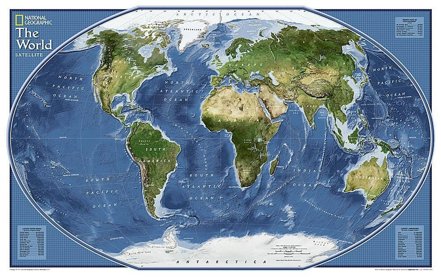 2011 World Explorer Satellite Map Wall Map 