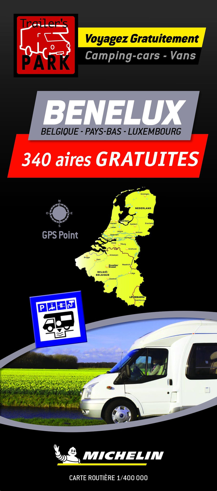 Carte spéciale camping-car - Benelux (aires & parkings gratuits) | Michelin carte pliée Michelin 