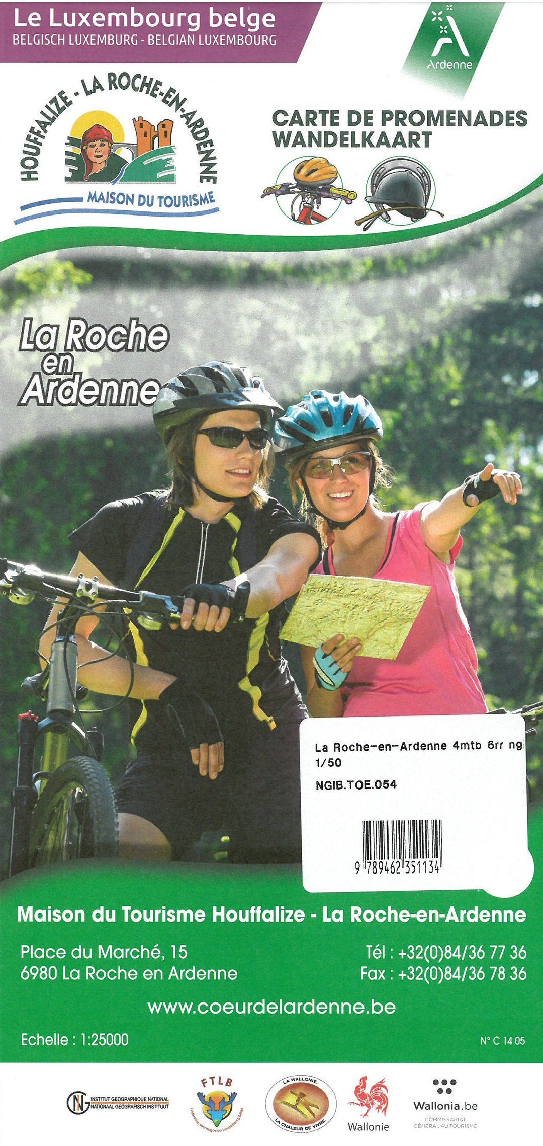 Carte spéciale VTT - La-Roche-en-Ardennes (Belgique) | NGI carte pliée IGN Belgique 