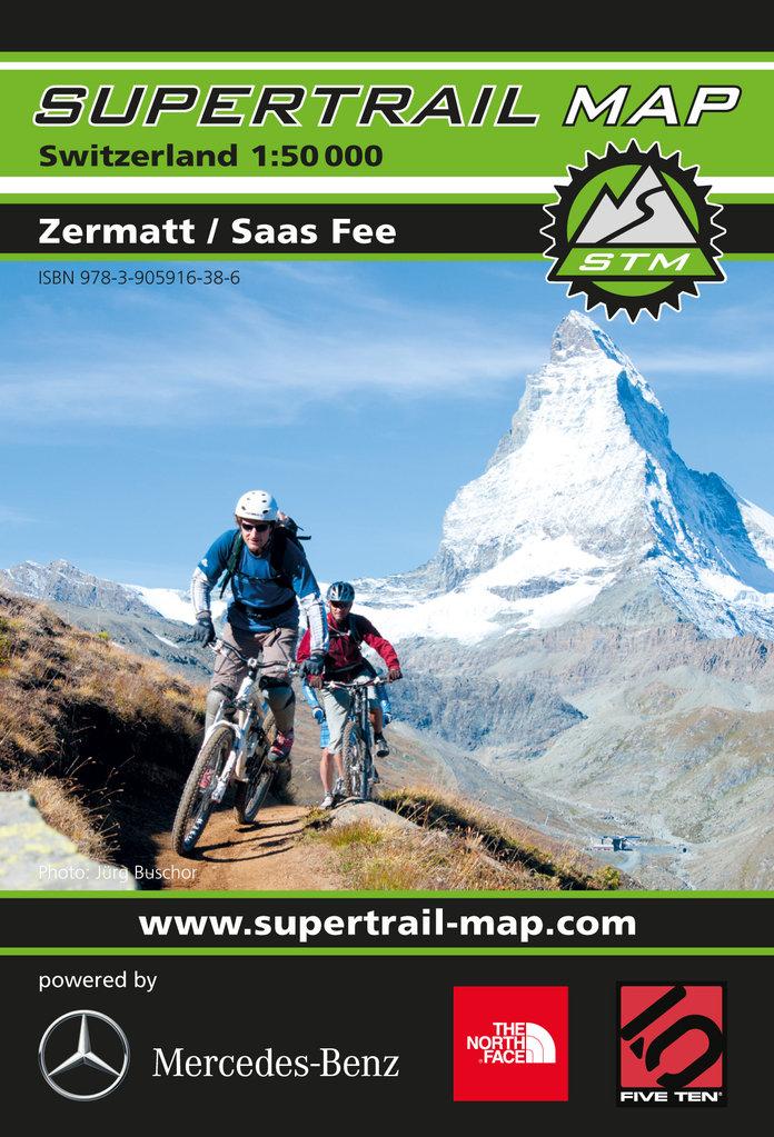 Carte Supertrail - Zermatt, Saas Fee | Supertrail Map carte pliée Supertrail Map 