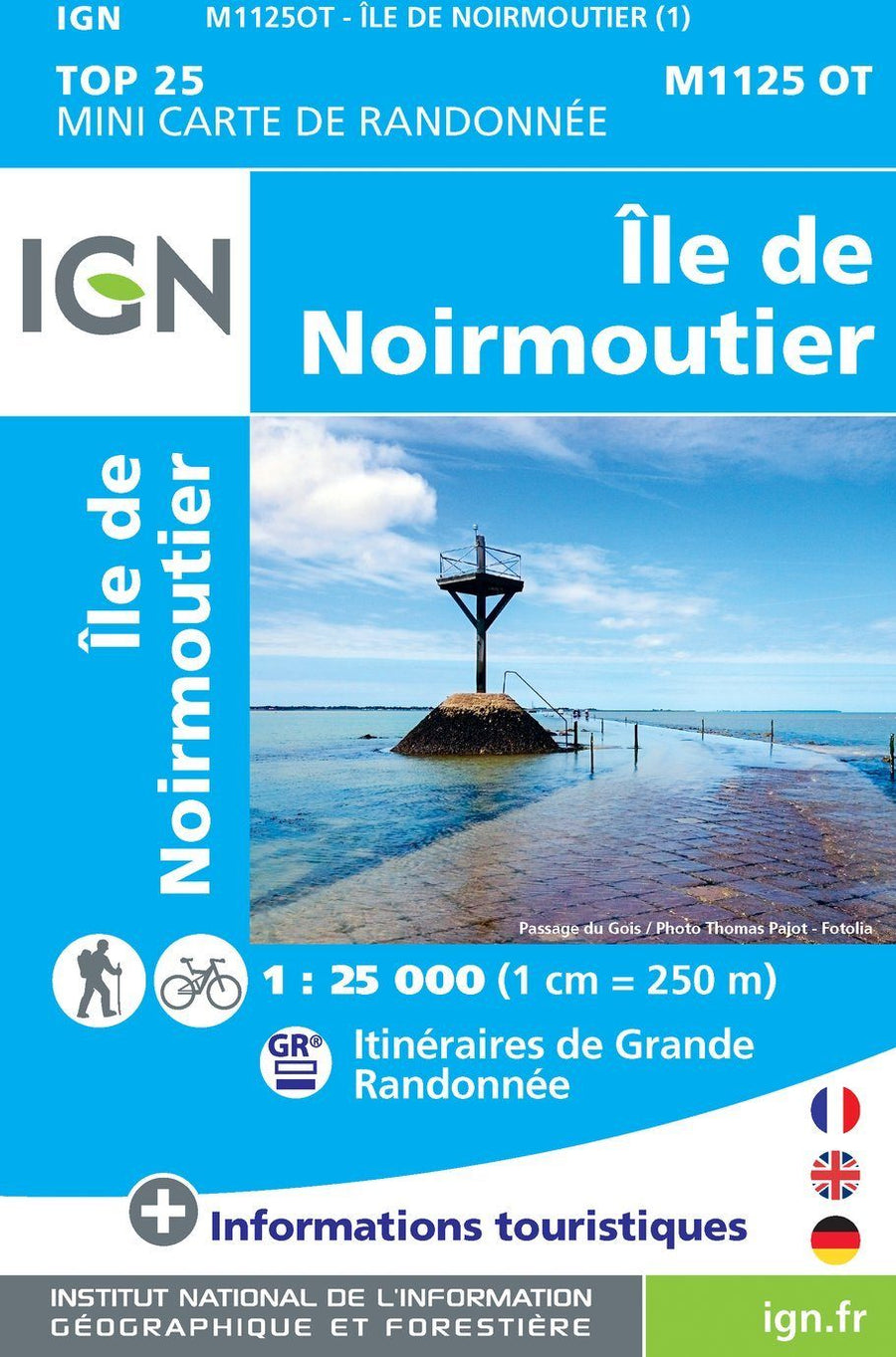 Carte Top 25 Mini n° M1125 OT - Ile de Noirmoutier | IGN carte pliée IGN 