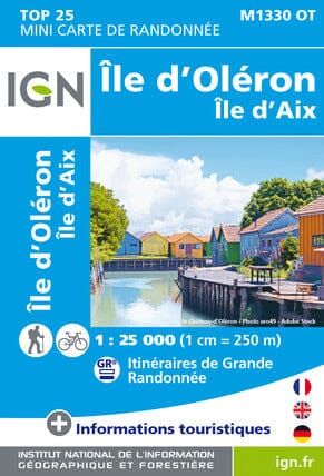 Carte Top 25 Mini n° M1330 OT - Ile d'Oléron, Ile d'Aix | IGN carte pliée IGN 