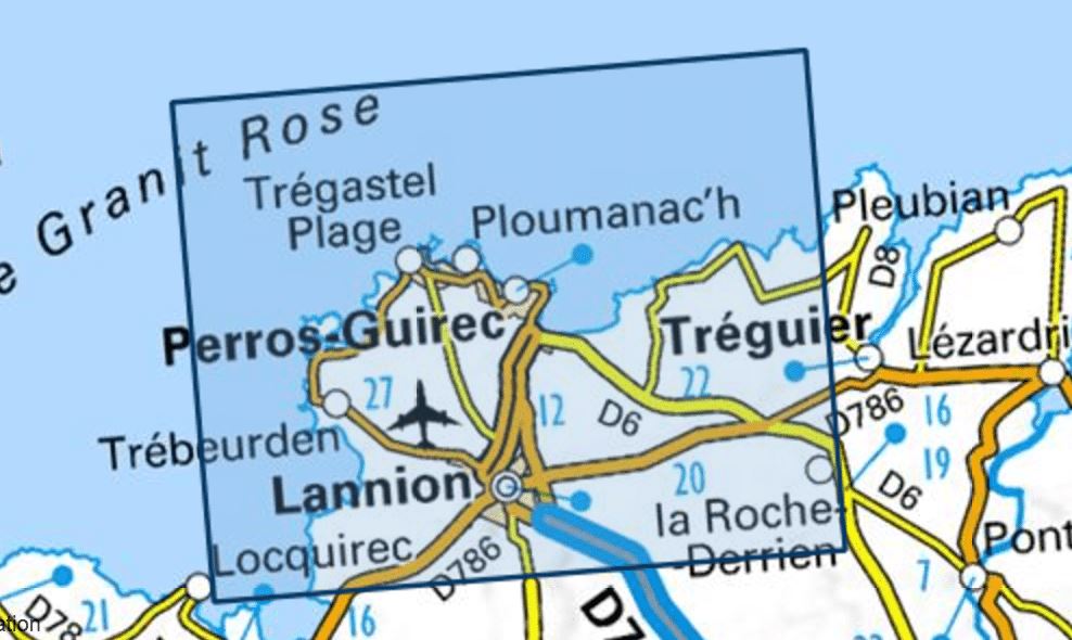 Carte TOP 25 n° 0714 OT- Lannion, Perros-Guirec, les Sept Îles, Côte de Granit Rose | IGN carte pliée IGN 