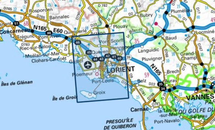 Carte TOP 25 n° 0720 ET - Lorient & Ile de Groix | IGN carte pliée IGN 