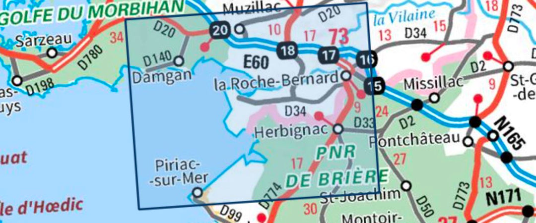 Carte TOP 25 n° 1022 OT - La Roche-Bernard, PNR de Brière | IGN carte pliée IGN 