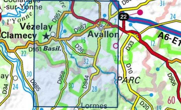 Carte TOP 25 n° 2722 ET - Avallon, Vézelay et PNR du Morvan | IGN - La Compagnie des Cartes
