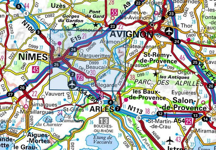 Carte TOP 25 n° 2942 OT - Nîmes, Beaucaire | IGN carte pliée IGN 