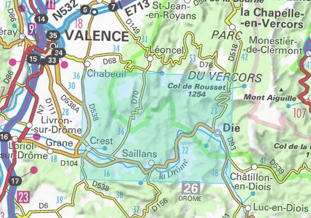 Carte IGN TOP 25 n° 3137 OT - Die, Crest & PNR du Vercors (Alpes) - La Compagnie des Cartes