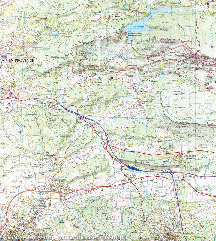 Carte TOP 25 n° 3244 ET - Montagne Sainte Victoire, Aix en Provence, Gardanne & Trets | IGN carte pliée IGN 