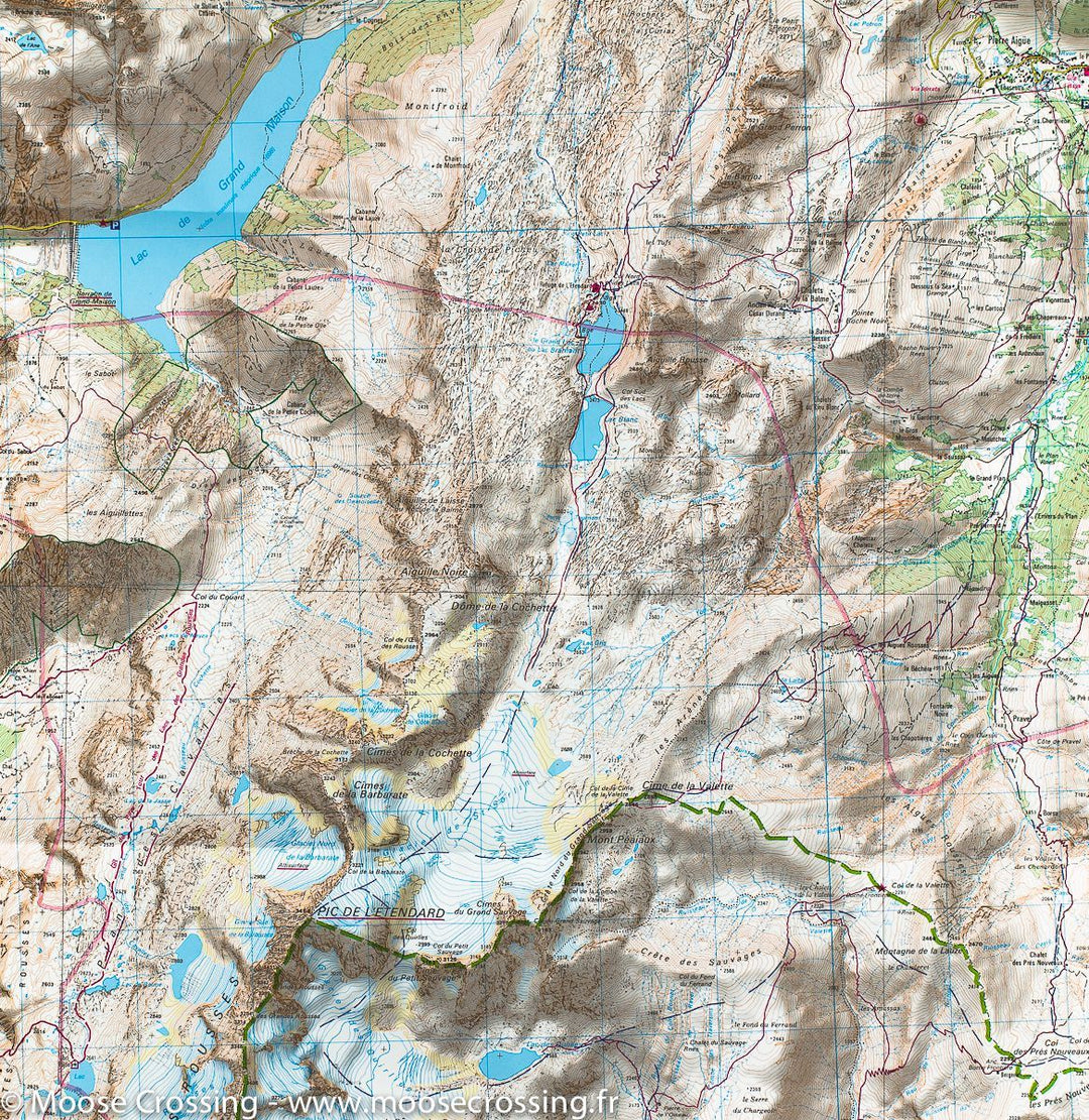 Carte TOP 25 n° 3335 ET - Bourg d'Oisans, l'Alpe d'Huez, Grandes Rousses, Sept Laux (Alpes) | IGN carte pliée IGN 