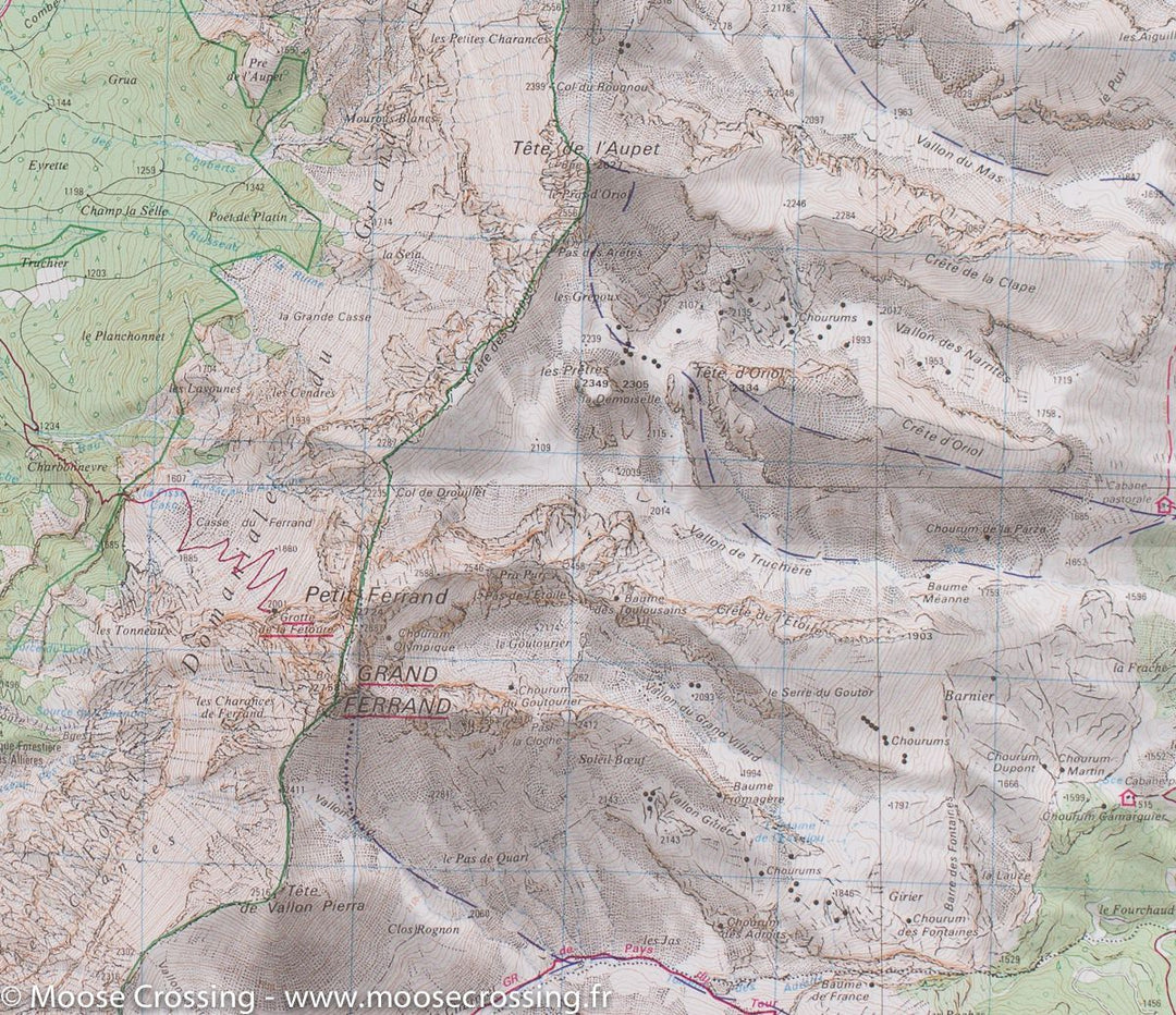 Carte TOP 25 n° 3337 OT - Massif de Dévoluy, Obiou & Pic de Bure (Alpes) | IGN carte pliée IGN 