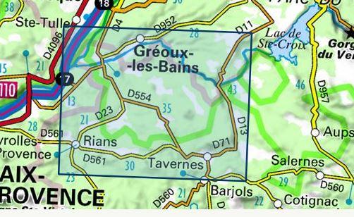 Carte TOP 25 n° 3343 OT - Gréoux-les-Bains & Rians (PNR du Verdon) | IGN carte pliée IGN 