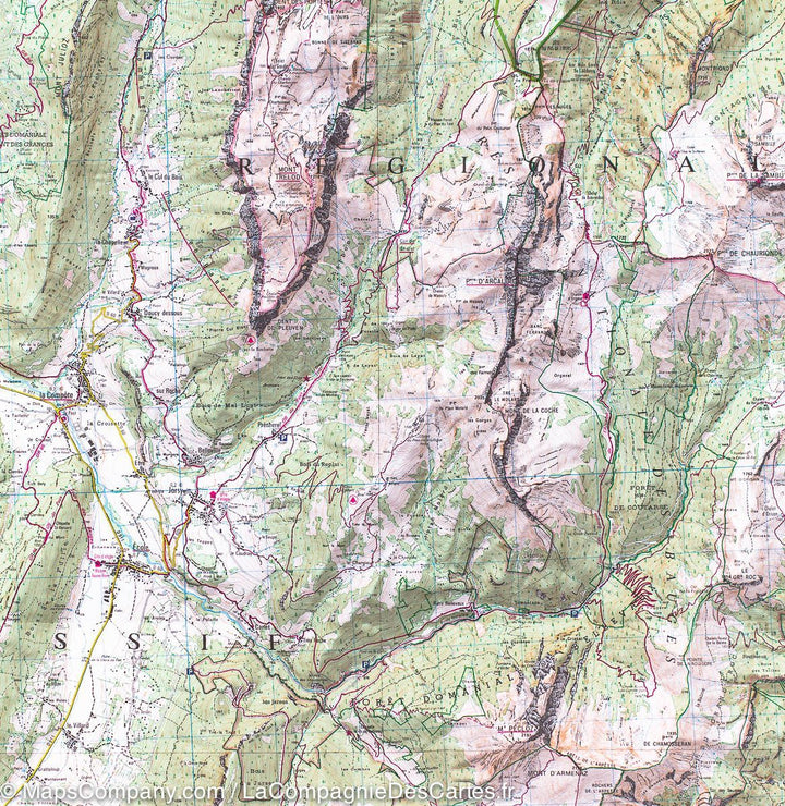 Carte TOP 25 n° 3432 OTR (résistante) - Massif des Bauges (Alpes) | IGN carte pliée IGN 
