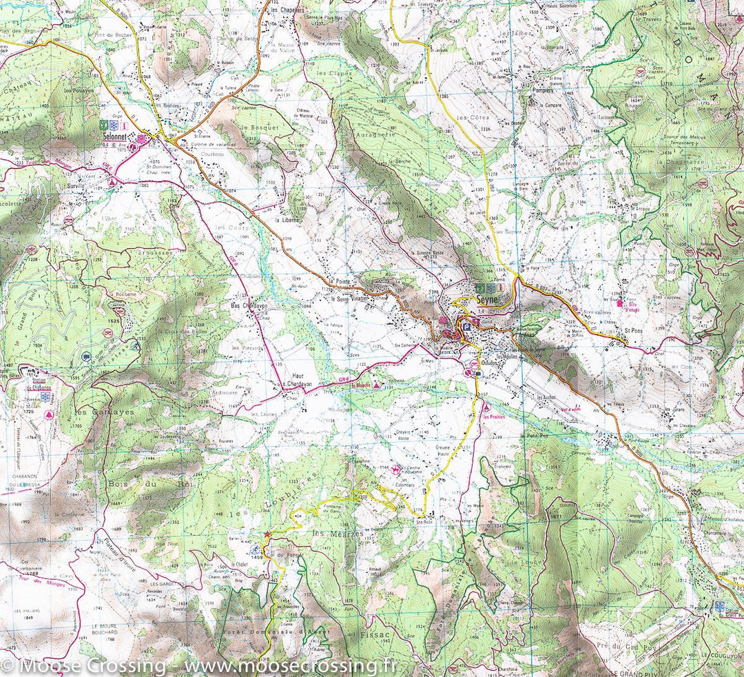 Carte IGN TOP 25 n° 3439 ET - Seyne, Chabanon, Grand Puy (Alpes) - La Compagnie des Cartes