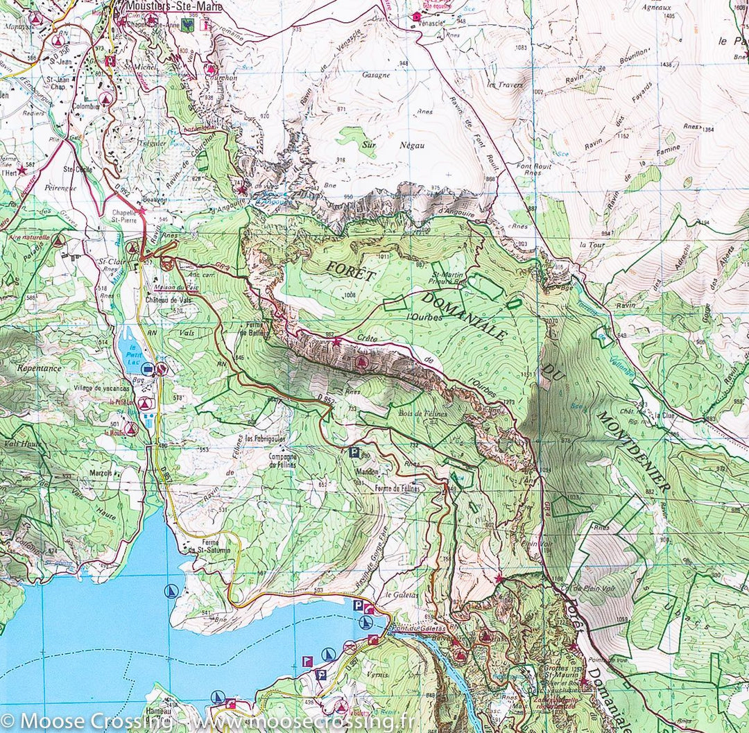 Carte TOP 25 n° 3442 OTR (résistante) - Gorges du Verdon, Moustiers-Ste-Marie & lac de Ste Croix (PNR du Verdon) | IGN carte pliée IGN 