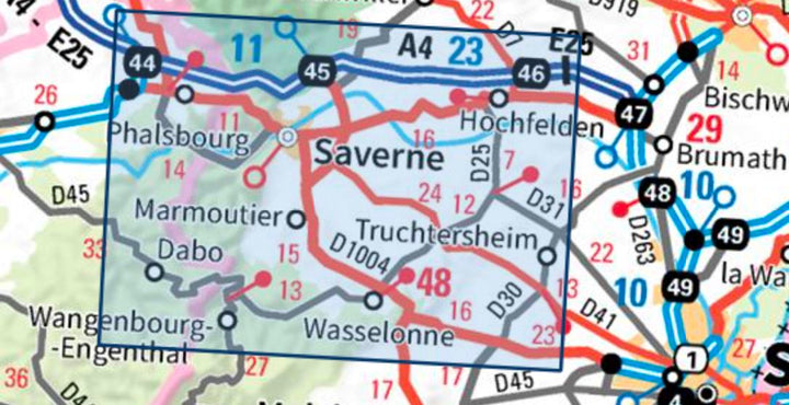 Carte TOP 25 n° 3715 ET - Saverne, Wasselonne, Rocher de Dabo | IGN carte pliée IGN 