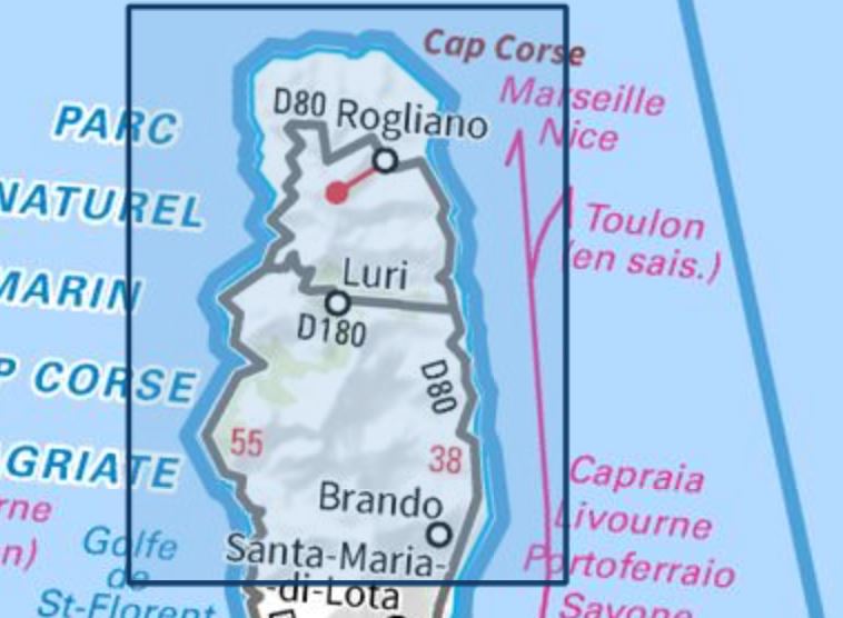 Carte TOP 25 n° 4347 OT - Cap Corse | IGN carte pliée IGN 