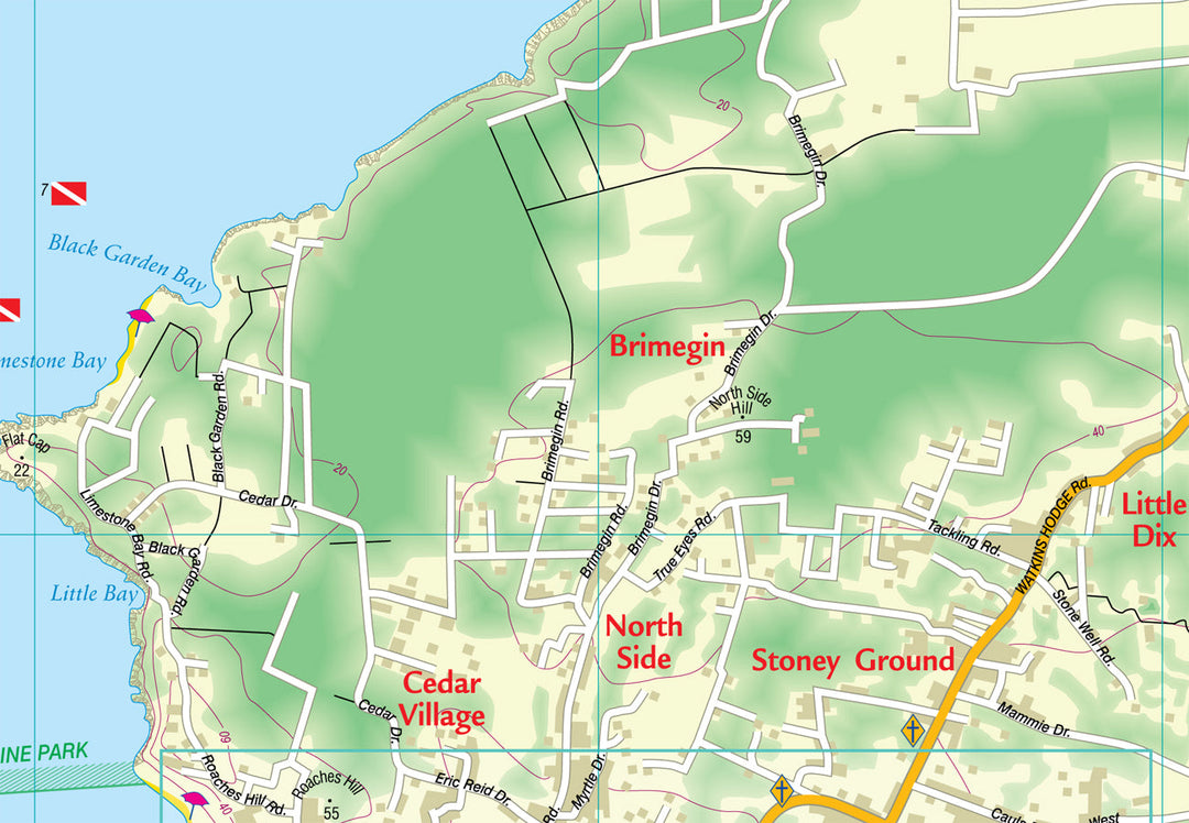 Carte topographique - Anguilla (British West Indies) | Kasprowski carte pliée Kasprowski 