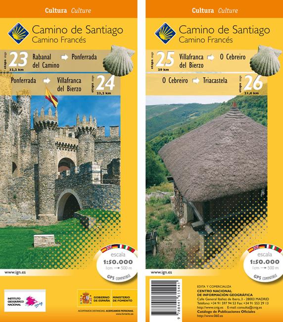 Carte topographique - Camino Santiago: Rabanal-Triacastela | CNIG carte pliée CNIG 