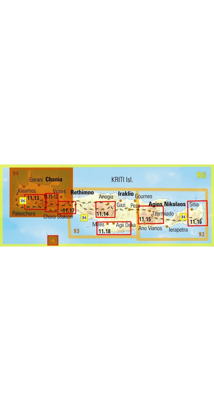 Carte topographique - Chania (Crète) | Anavasi carte pliée Anavasi 