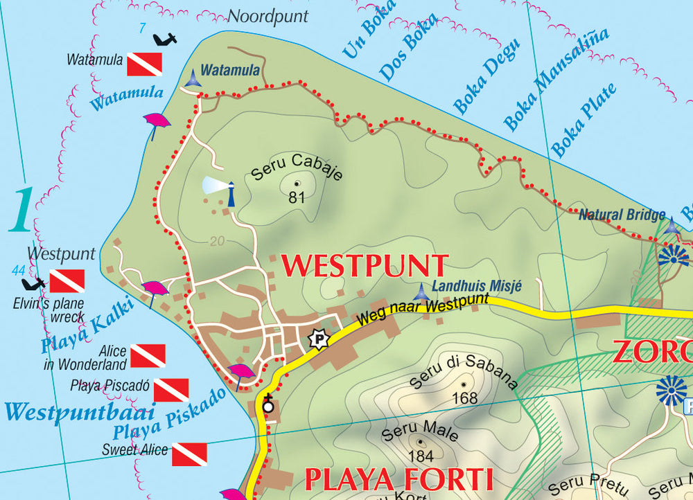 Carte topographique - Curaçao | Kasprowski carte pliée Kasprowski 